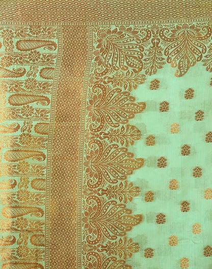 Pista Green Silk Plain Saree
