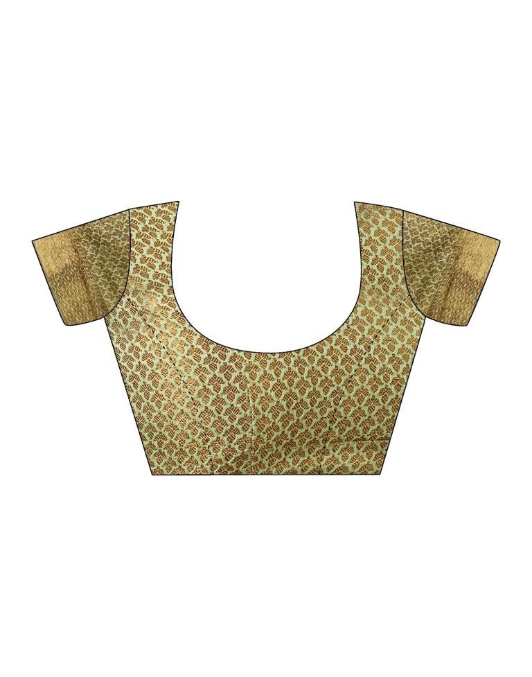 Pista Green Silk Plain Saree