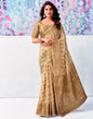 Beige Silk Plain Saree