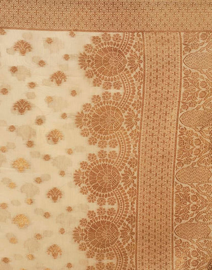 Beige Silk Plain Saree