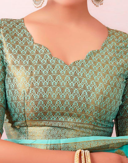 Light Blue Silk Plain Saree