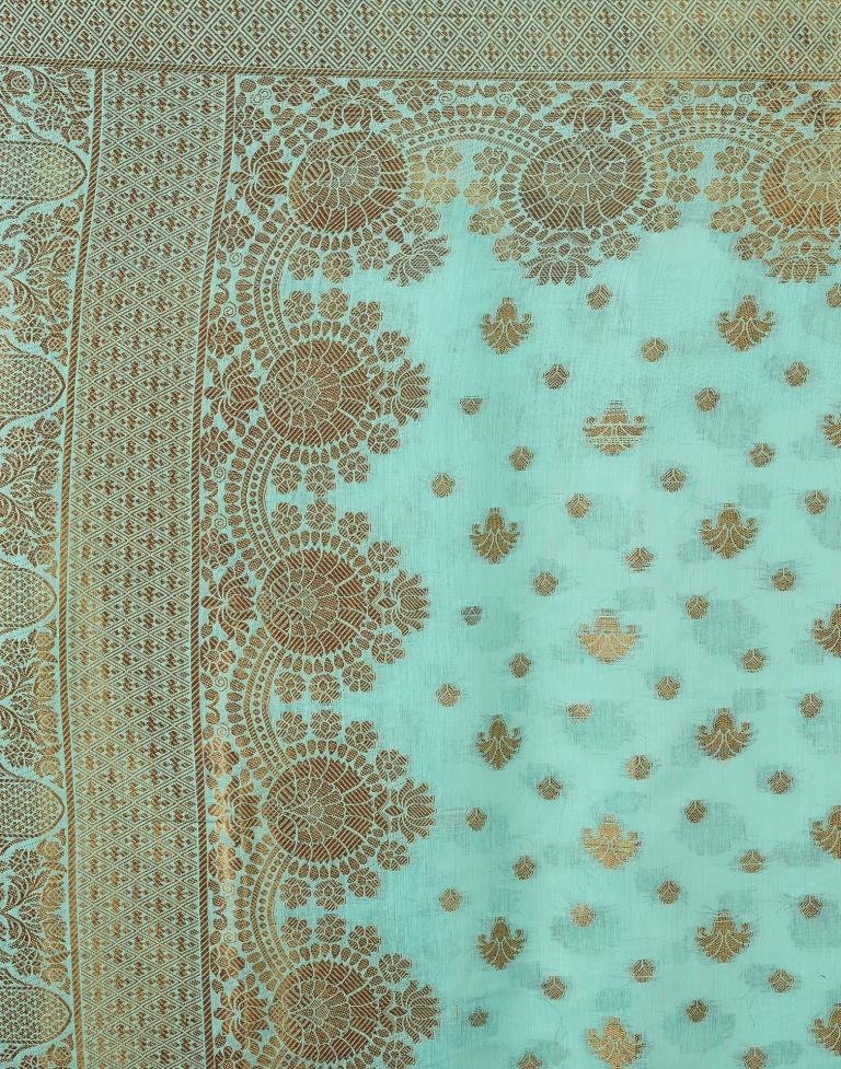 Light Blue Silk Plain Saree