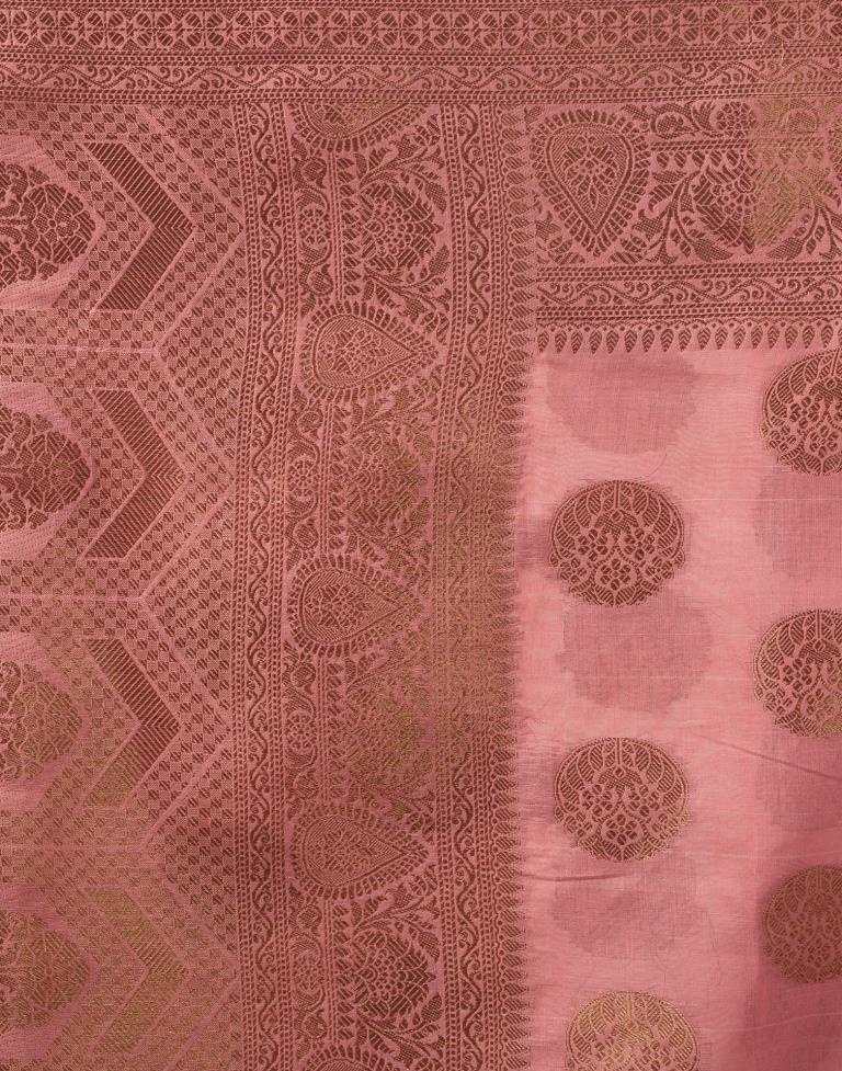Dusty Pink Silk Plain Saree