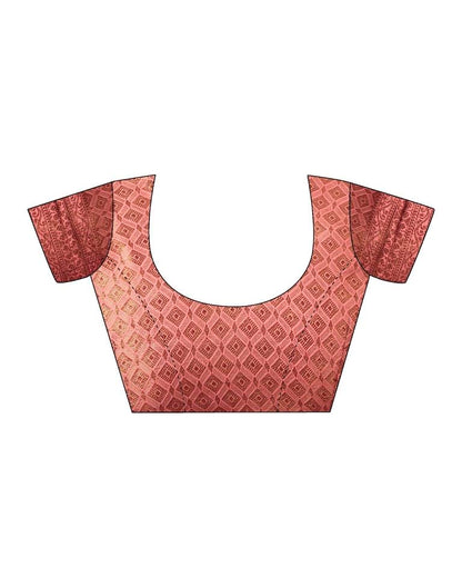 Dusty Pink Silk Plain Saree