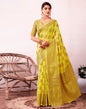 Yellow & Golden Silk Plain Saree