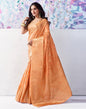 Light Orange Organza Woven Saree