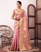 Pink Organza Woven Saree