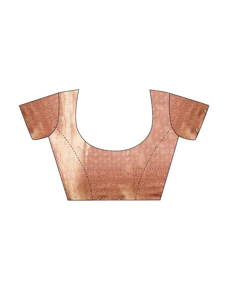 Pink Organza Woven Saree