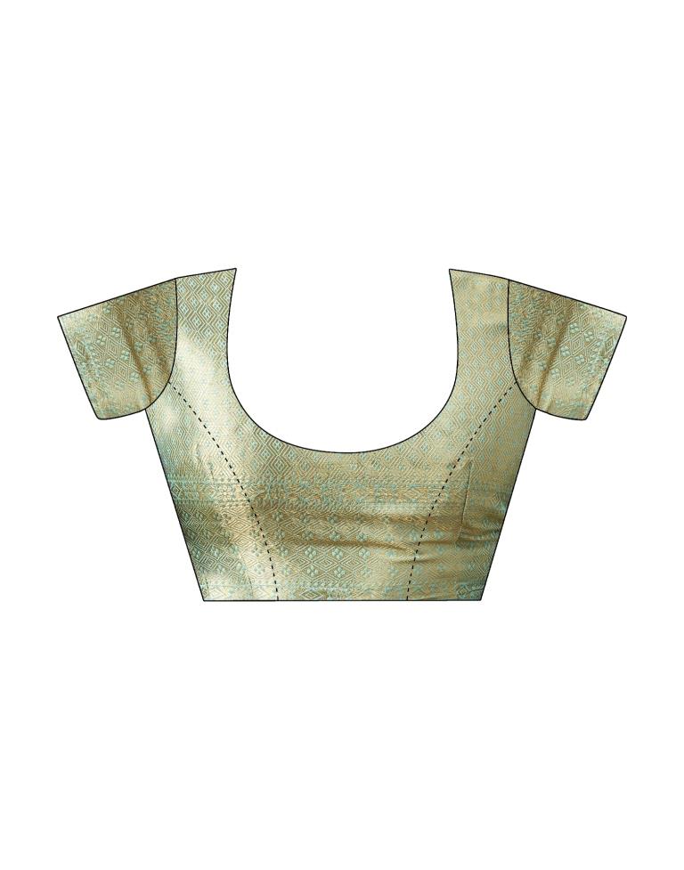 Light Blue Organza Woven Saree