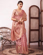 Pink Organza Woven Saree