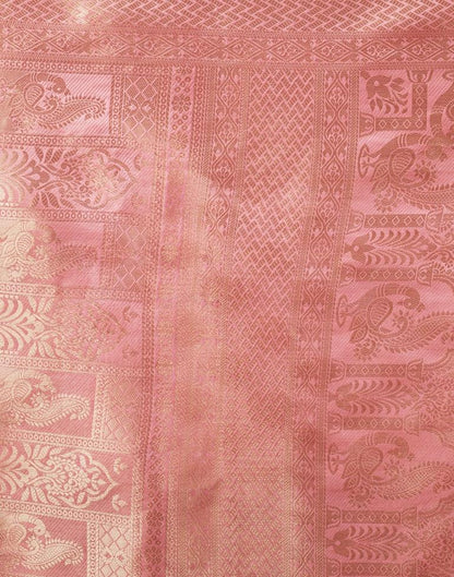 Pink Organza Woven Saree