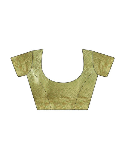 Pista Green Organza Woven Saree