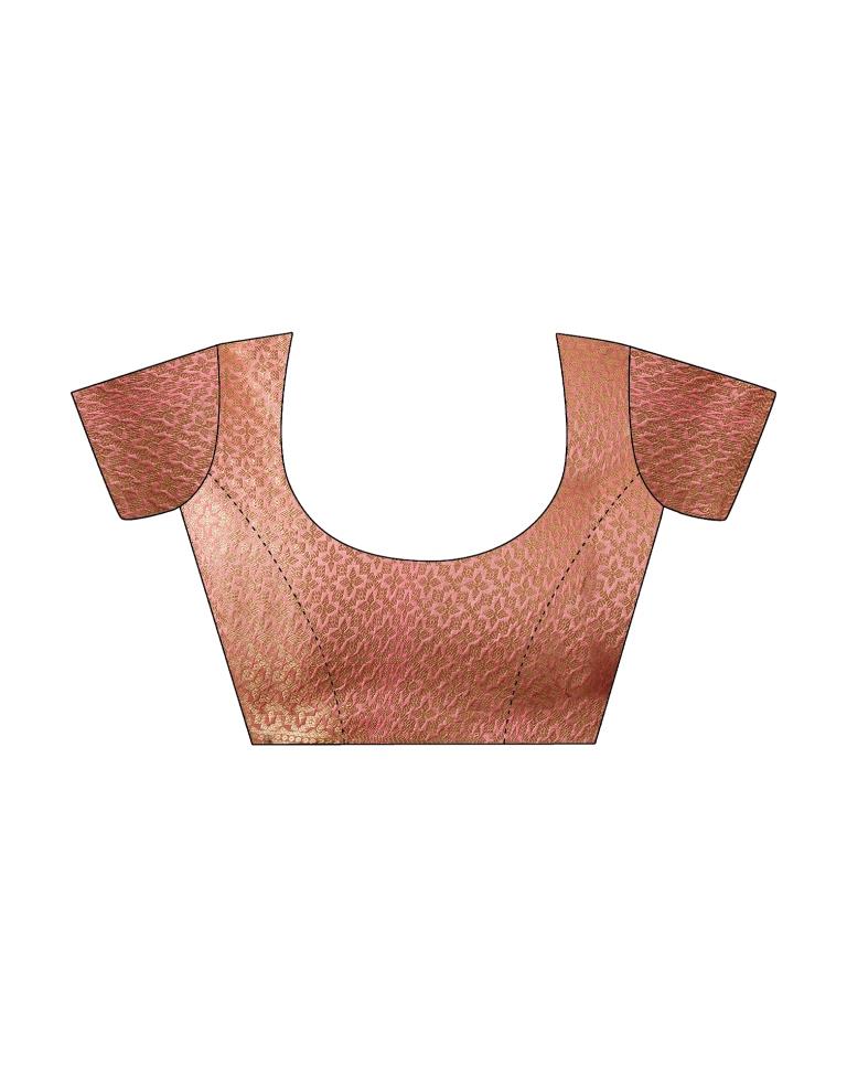 Dusty Pink Organza Woven Saree