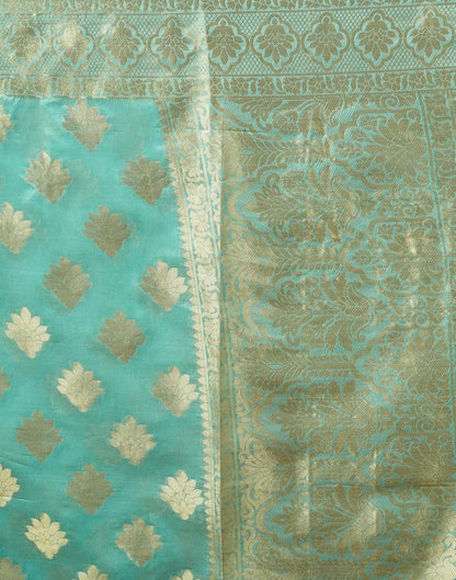Light Blue Organza Woven Saree