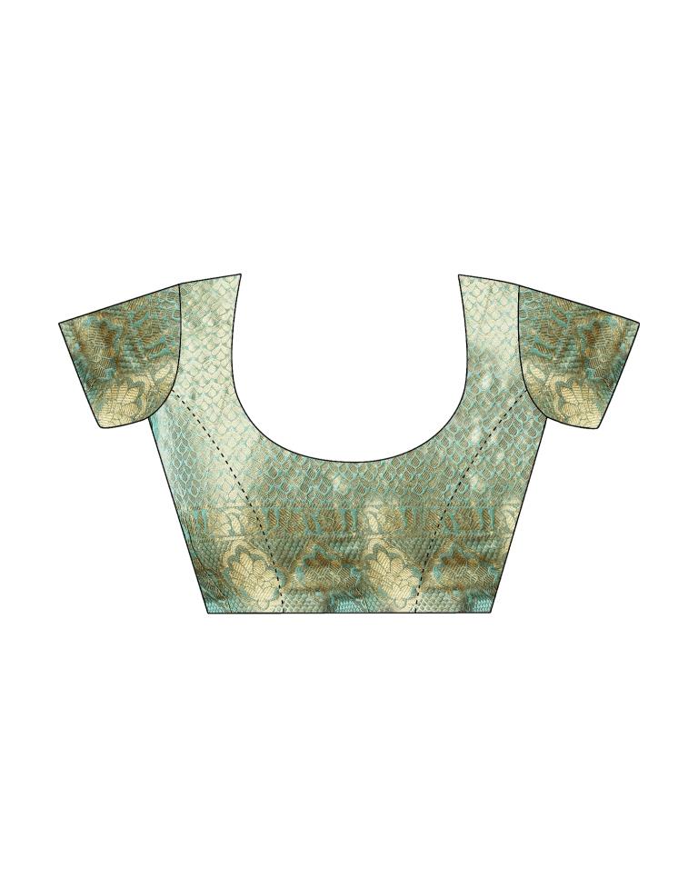 Light Blue Organza Woven Saree