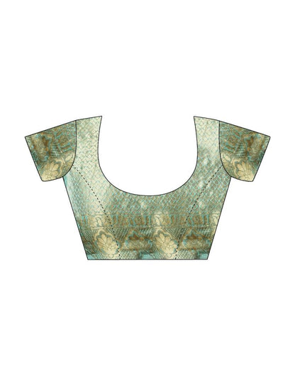 Light Blue Organza Woven Saree