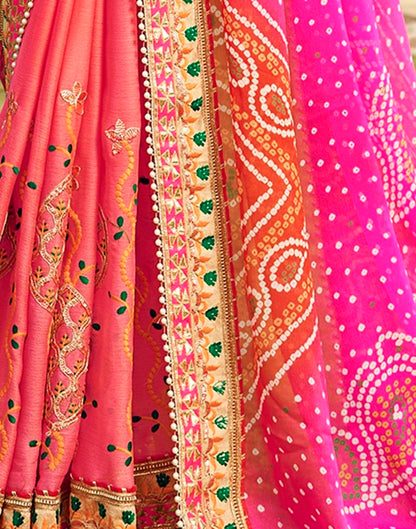 Pink  Chiffon Printed  Saree