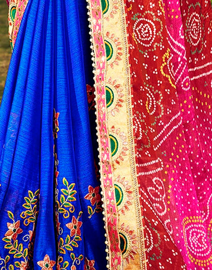 Maroon & Multicoloured Chiffon Printed  Saree