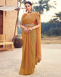 Rust  Chiffon Plain Saree