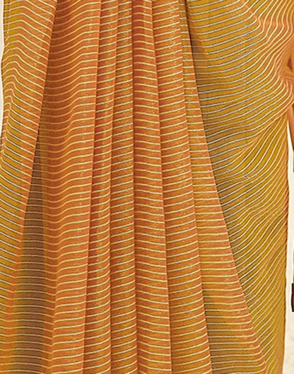 Rust  Chiffon Plain Saree