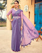 Lavender Chiffon Plain Saree