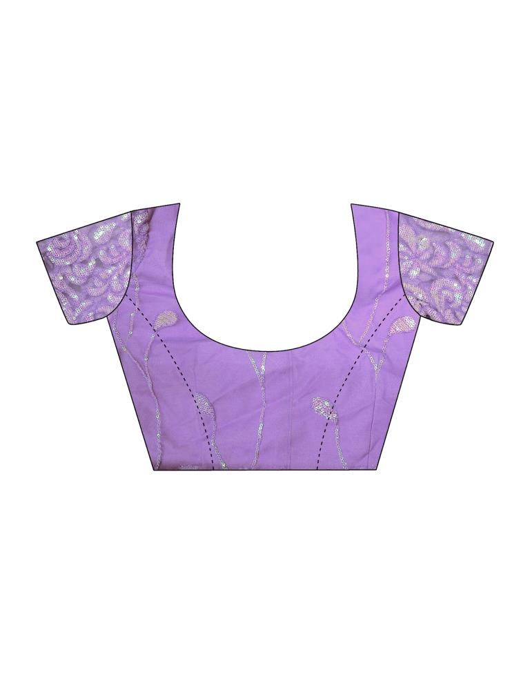 Lavender Chiffon Plain Saree