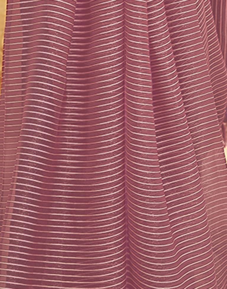 Dusty Pink Chiffon Plain Saree
