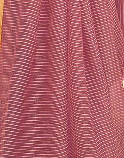 Dusty Pink Chiffon Plain Saree