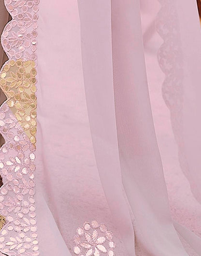 Light Mauve Georgette Plain Saree