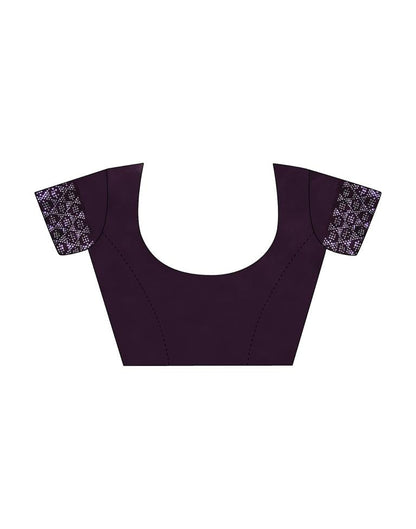 Deep Purple Georgette Plain Saree