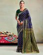 Dark Blue Silk Woven Saree