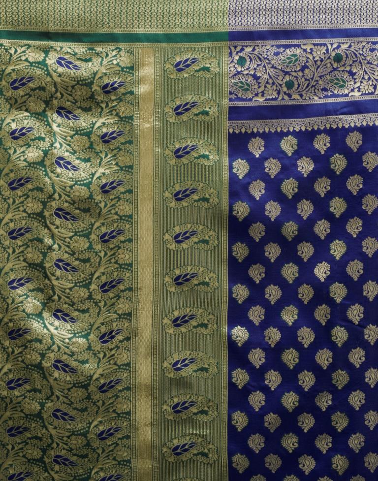 Dark Blue Silk Woven Saree