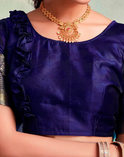 Blue Silk Woven Saree