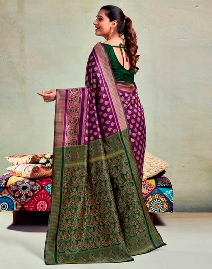 Purple Silk Woven Saree