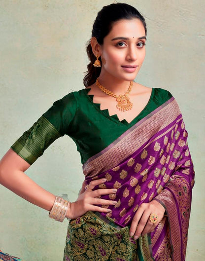 Purple Silk Woven Saree