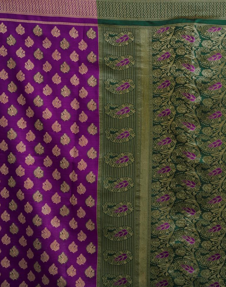 Purple Silk Woven Saree
