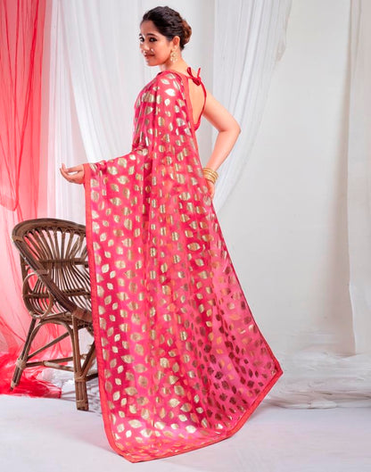 Red Lycra Printed Saree