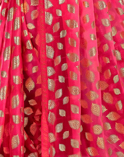 Red Lycra Printed Saree
