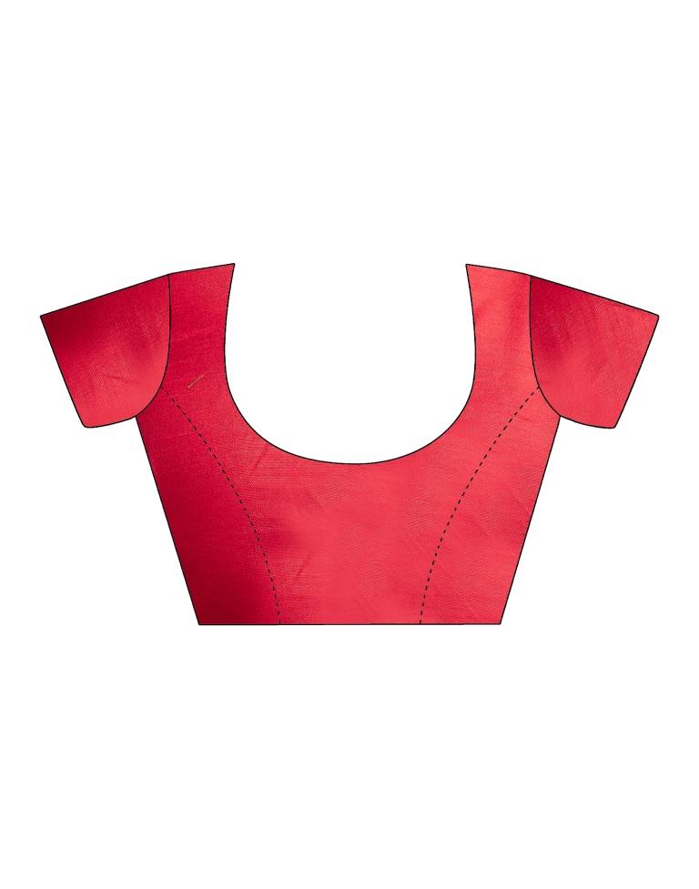 Red Lycra Printed Saree