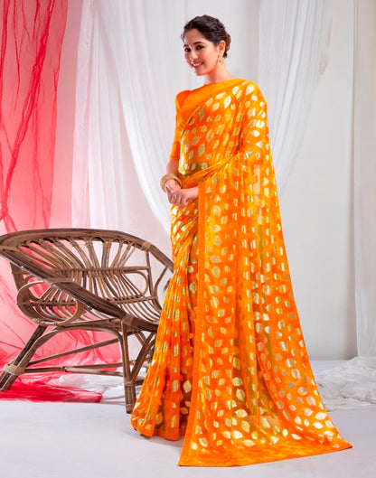 Turmeric Lycra Printed Saree