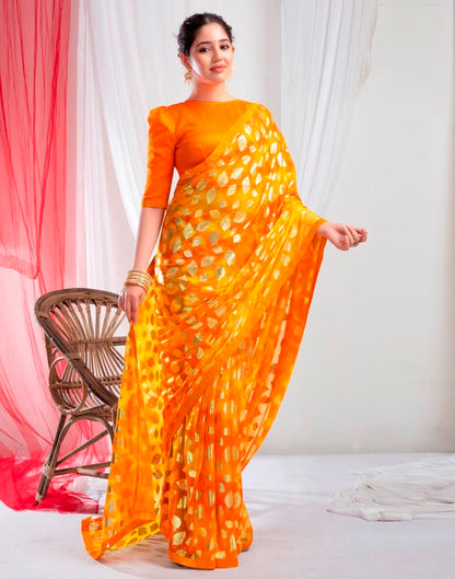 Turmeric Lycra Printed Saree