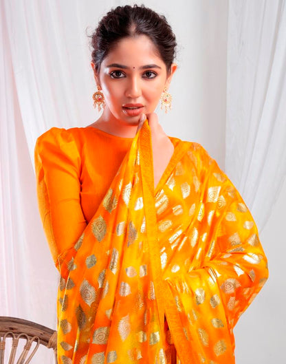 Turmeric Lycra Printed Saree