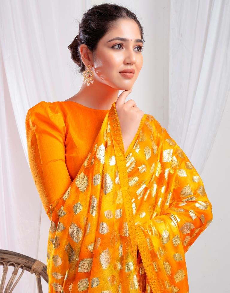 Turmeric Lycra Printed Saree