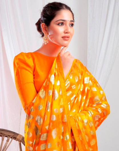 Turmeric Lycra Printed Saree