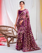 Deep Purple Lycra Printed Saree