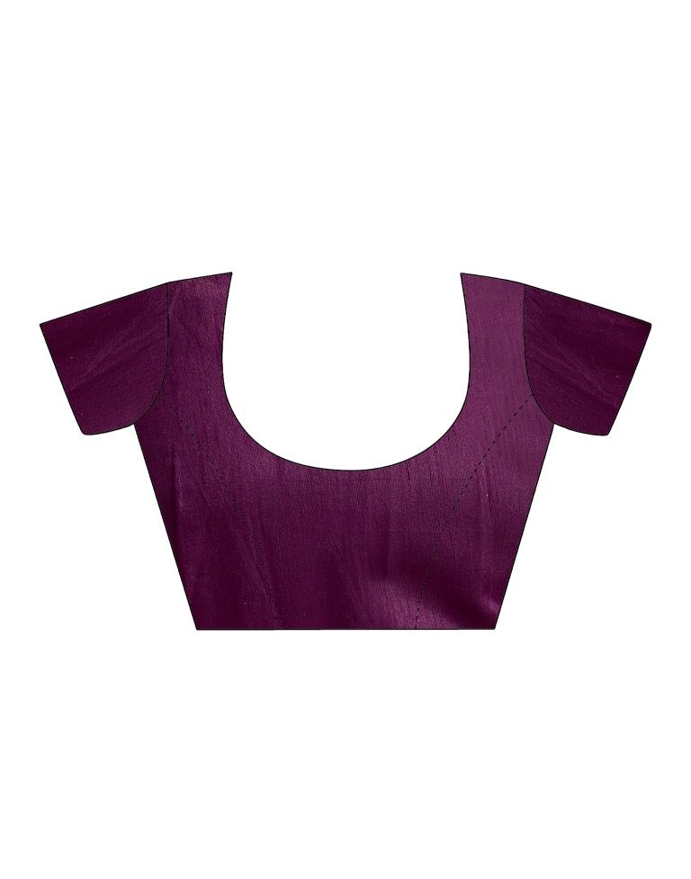 Deep Purple Lycra Printed Saree