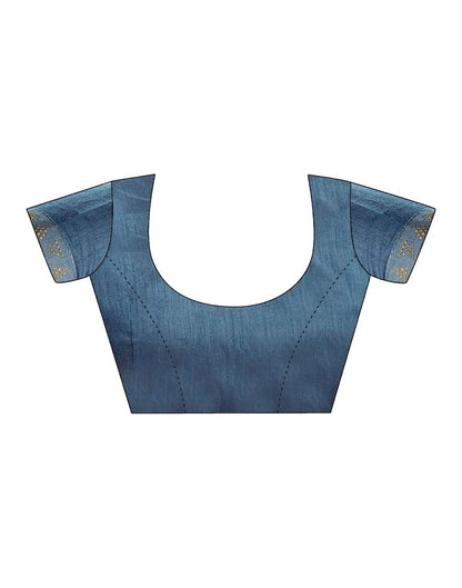 Steel Blue Lycra Printed Saree