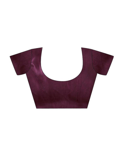 Deep Purple Silk Printed  Saree