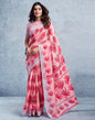 Light Pink Linen Printed  Saree