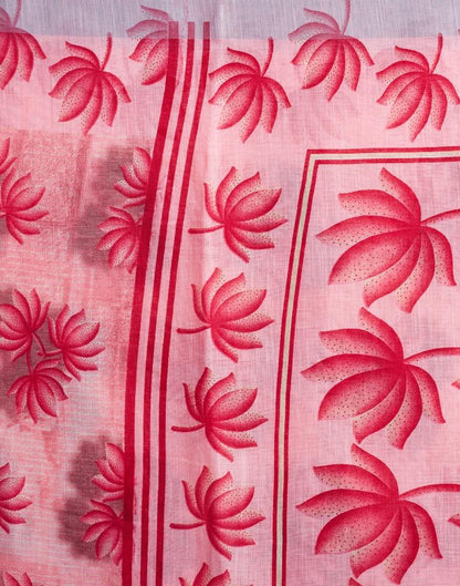 Light Pink Linen Printed  Saree